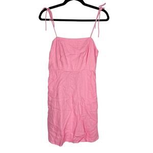 Old Navy S Pink Fit and Flare Tie Shoulder Mini Cami Dress Sparkle Berry Square